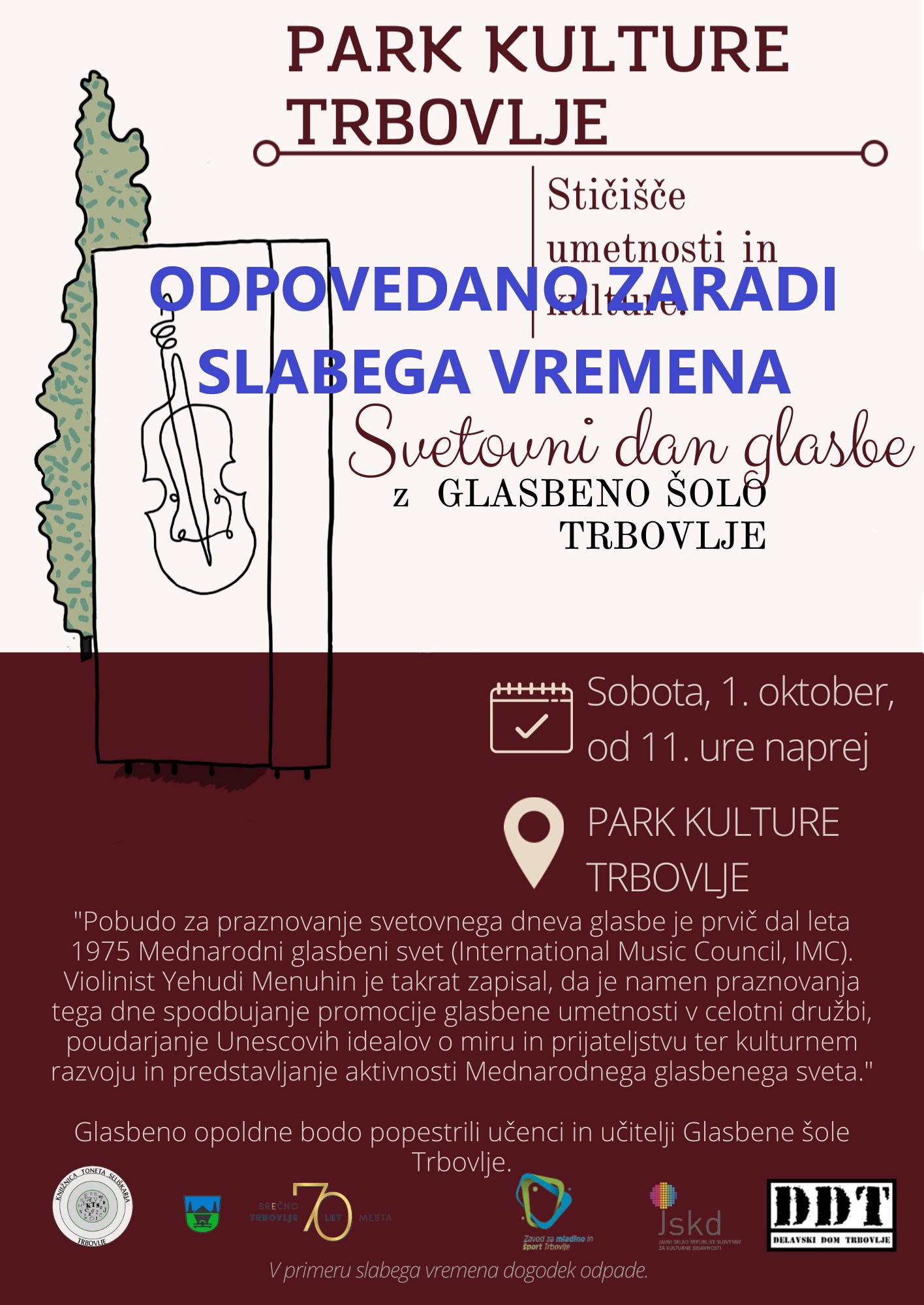 Glasbena šola TRB odpoved dogodka